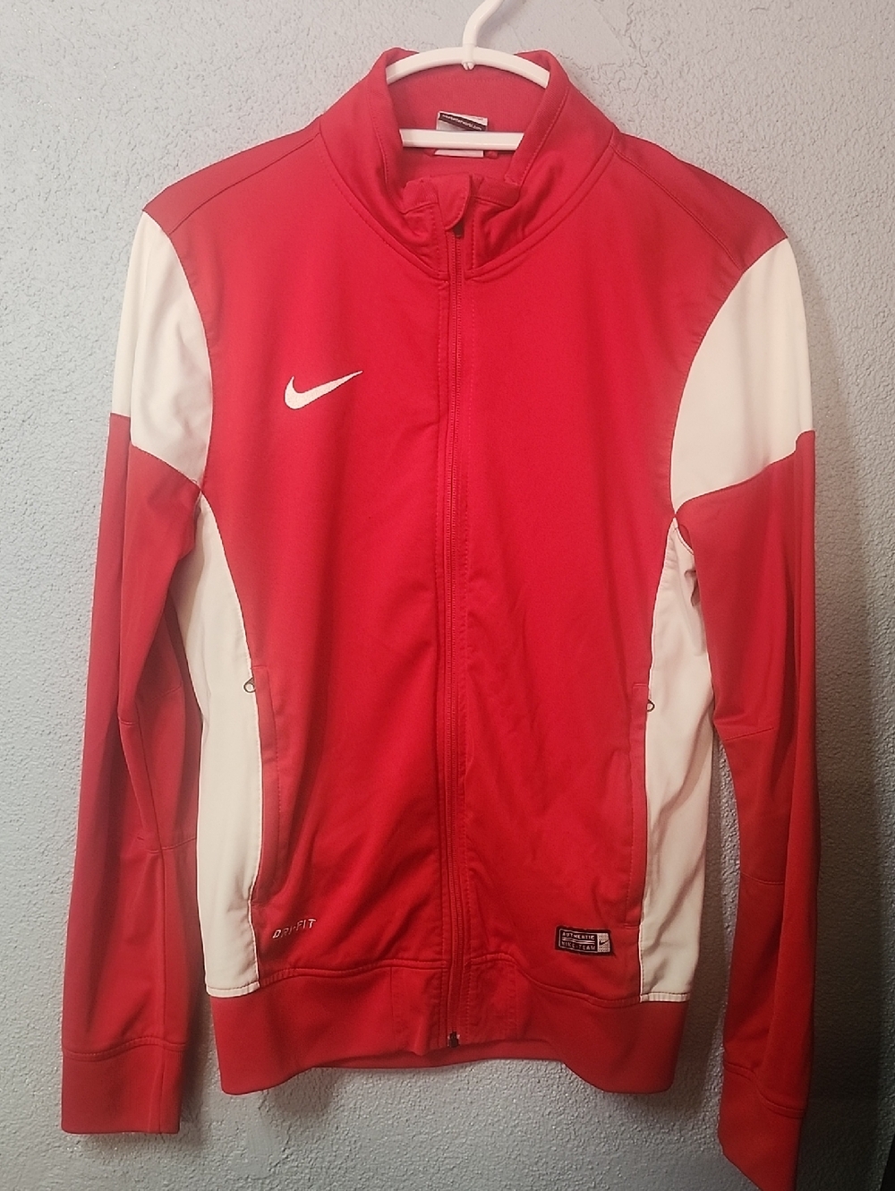 Nike Red and White Performance Zip-Up Jacket